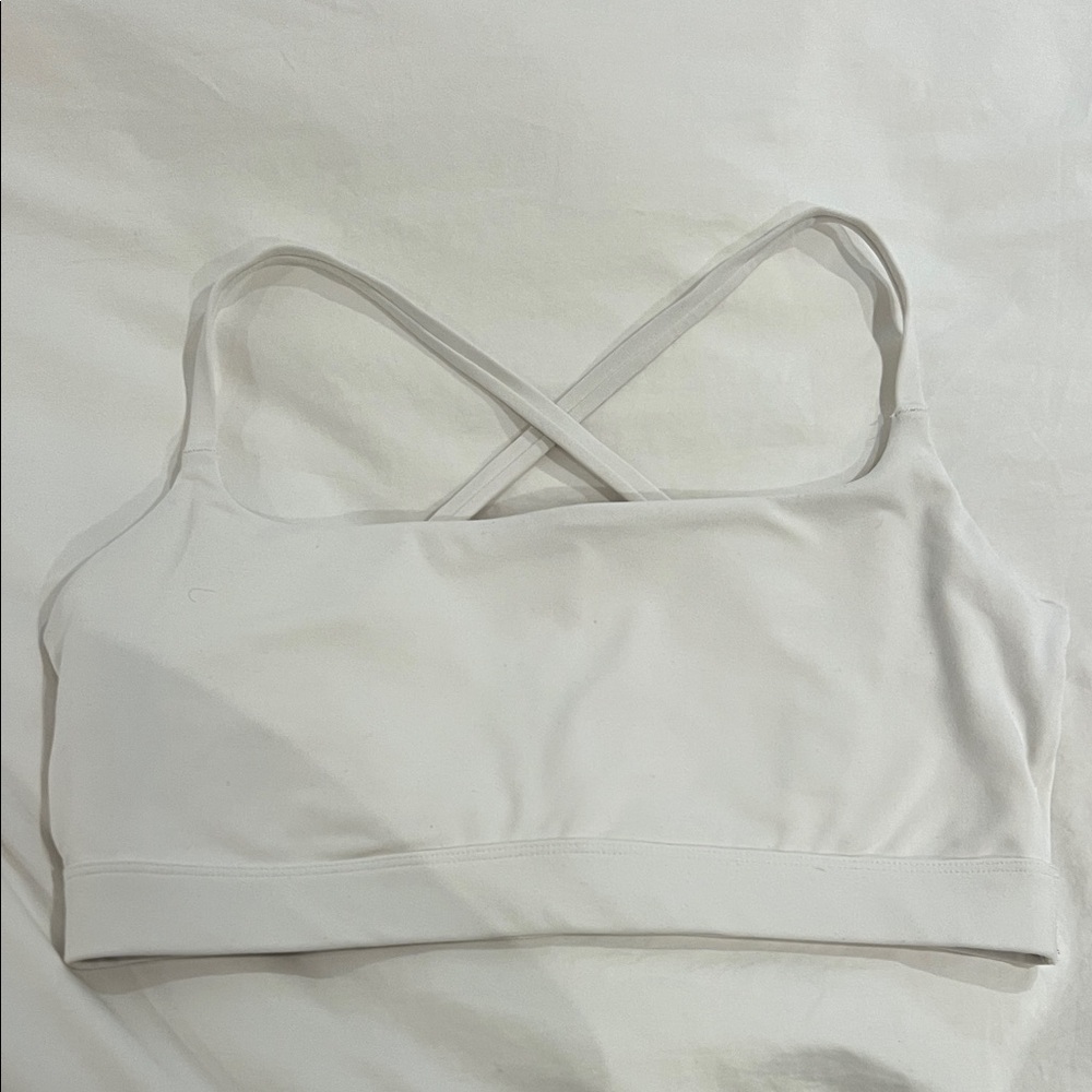 Fabletics White Cross-Back Sports Bra
